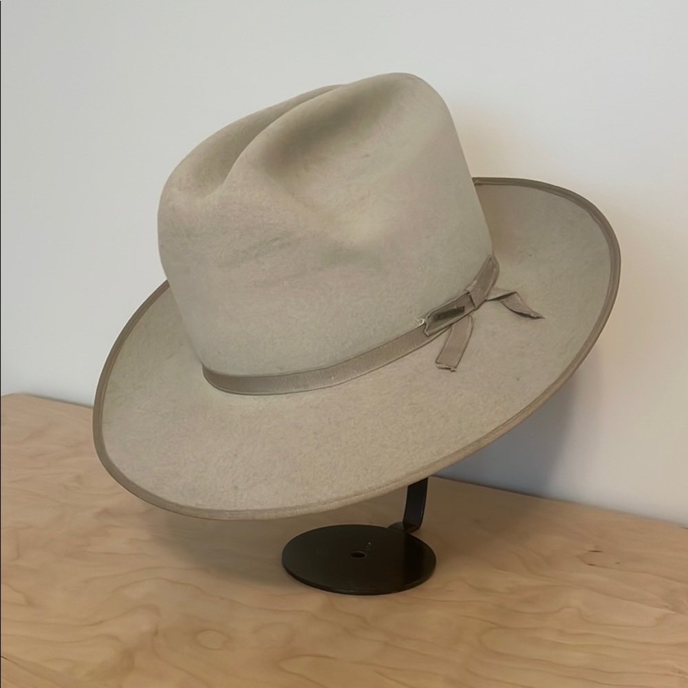 Stetson Cream Ribbon-Trimmed Hat